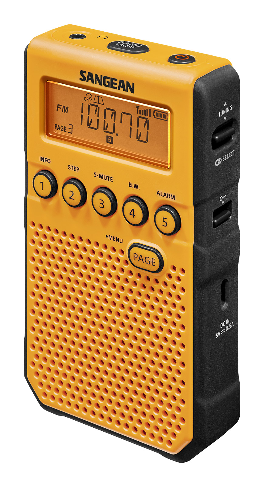 Radio de poche rechargeable AM/FM/NOAA avec alerte météo DT-800 - DT-800YL - Sangean