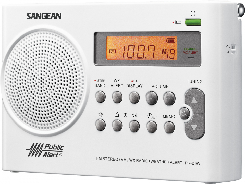 Radio portative rechargeable AM / FM / Météo Alert PR-D9 - PRD9W - Sangean
